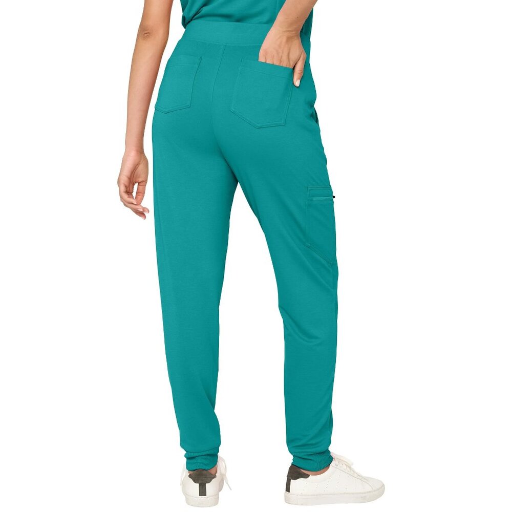 NWT Kindly Yours Women’s Jogger Scrub Pants Size L (12-14) Green/Teal Pockets - Picture 3 of 9